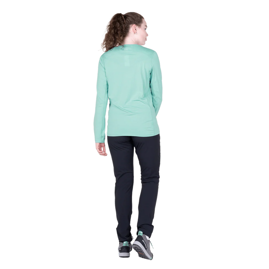 Mountain Equipment Tempi Women's LS Tee in Aqua - Side view