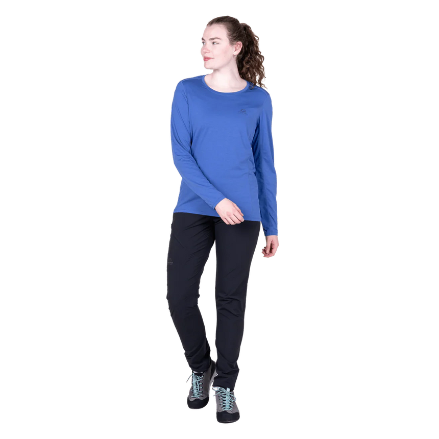 Mountain Equipment Tempi Women's LS Tee in Vivid Blue - Back view