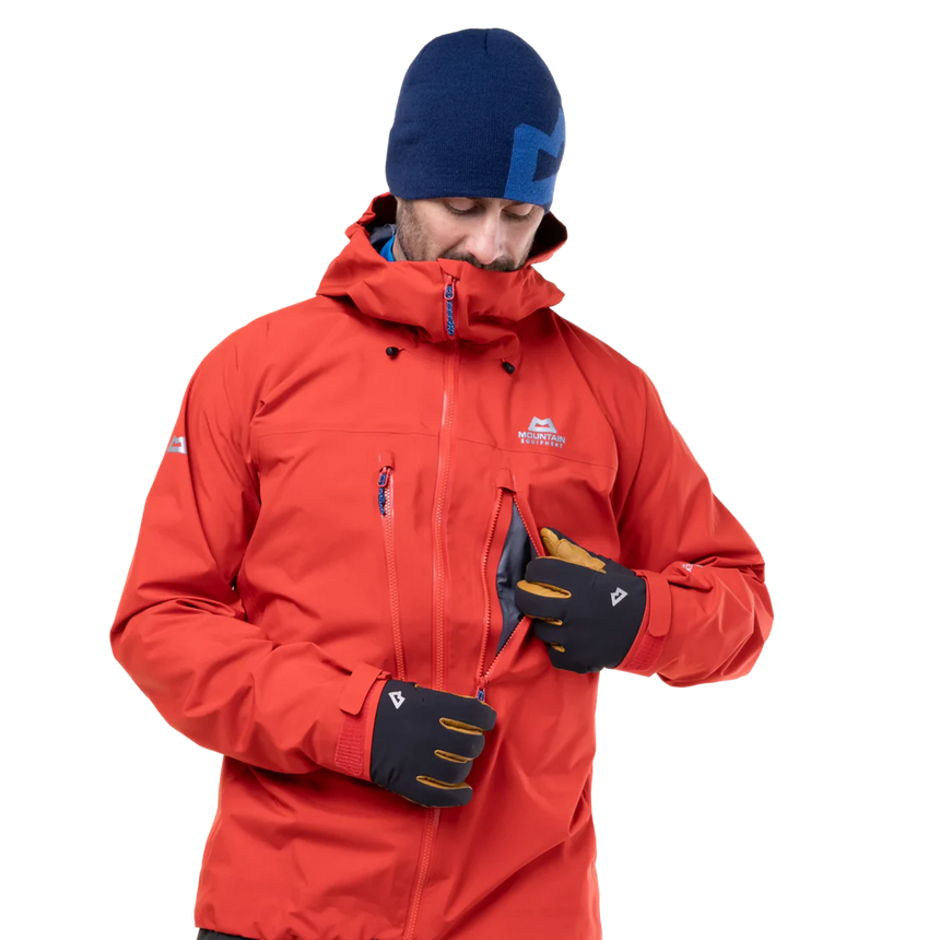 Mountain Equipment Tupilak Men's GORE-TEX Jacket in Chili Red - Pocket Detail on Model