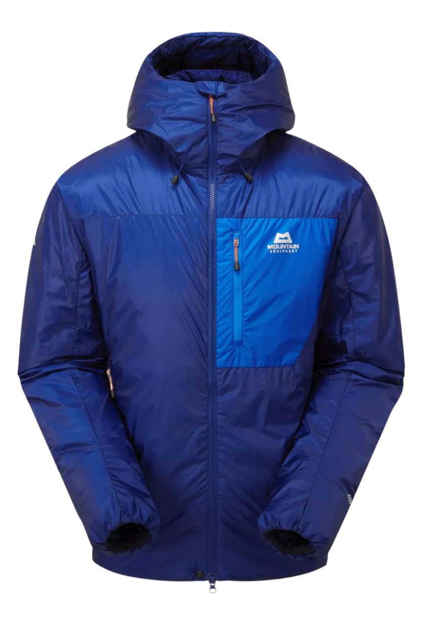 Mountain Equipment Xeros Men's Jacket in Admiral/Atlantic - Flat Lay Front