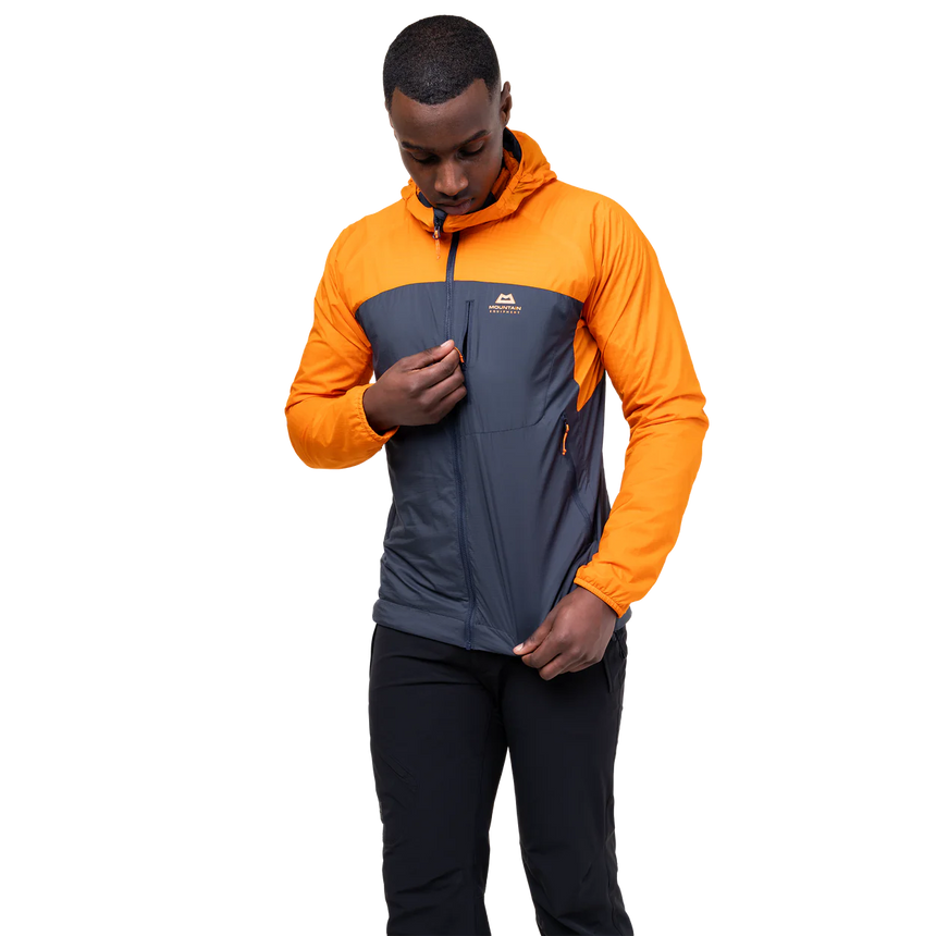 Mountain Equipment Aerotherm Men's Jacket Outdoor Action BlueNights/Ember- Chest pocket