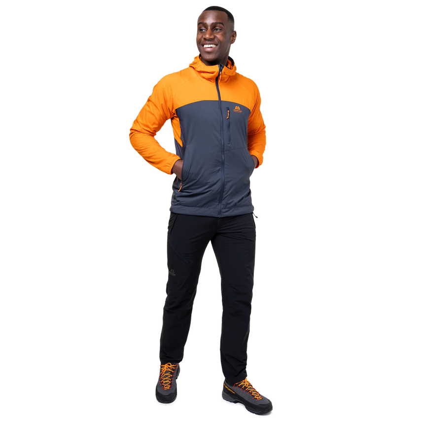 Mountain Equipment Aerotherm Men's Jacket Outdoor Action BlueNights/Ember- Zipped Hand Pockets