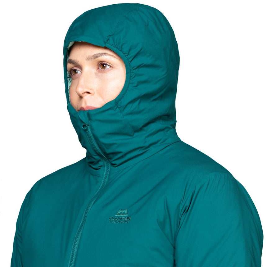 Mountain Equipment Andola Women's Jacket Outdoor Action Deep Teal- Insulated Mountain Hood