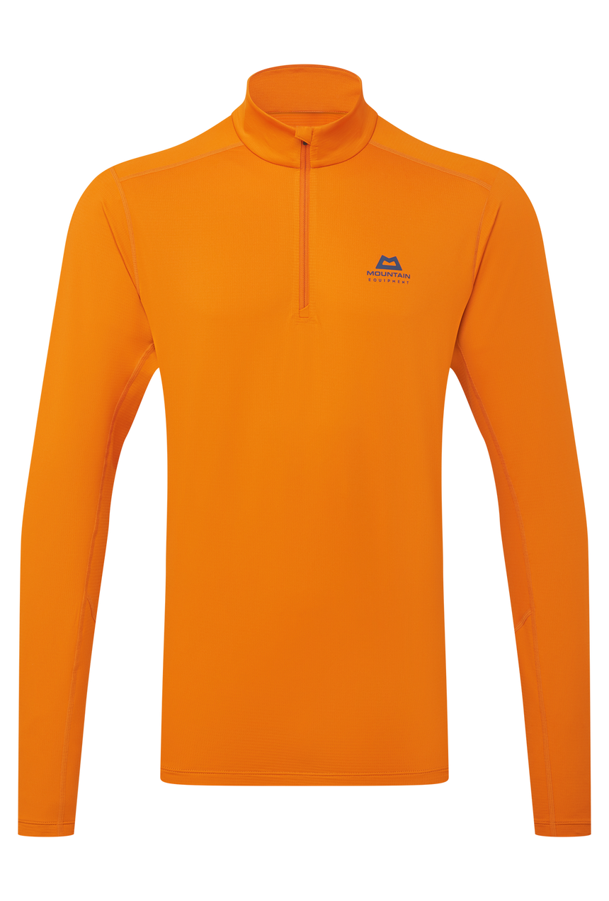 Mountain Equipment Cerrig Men's LS Zip T Outdoor Action Rust- Front