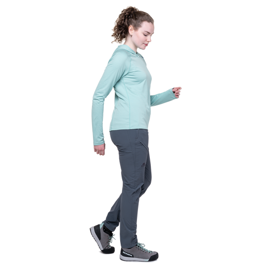 Mountain Equipment Comici Women's Pant Outdoor Action- Side Fit on Model