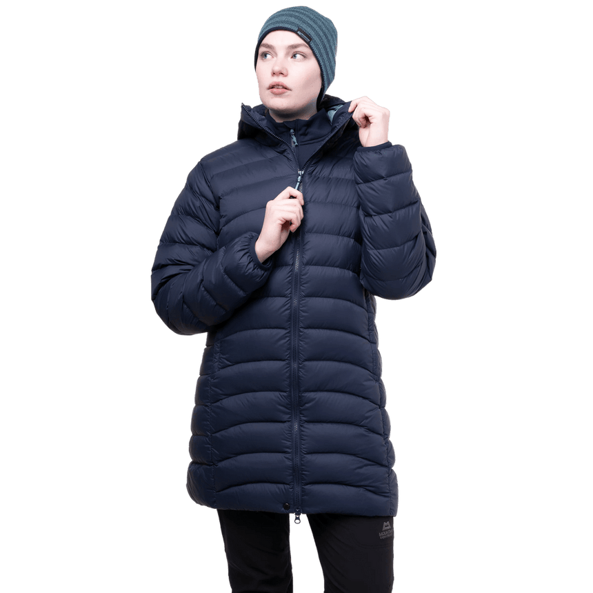 Mountain Equipment Earthrise Women's Parka Outdoor Action Cosmos - YKK Moulded Centre Front Zip