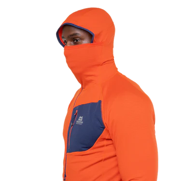 Mountain Equipment Eclipse Hooded Men's Zip T Outdoor Action Magma/Medieval- Face Panel