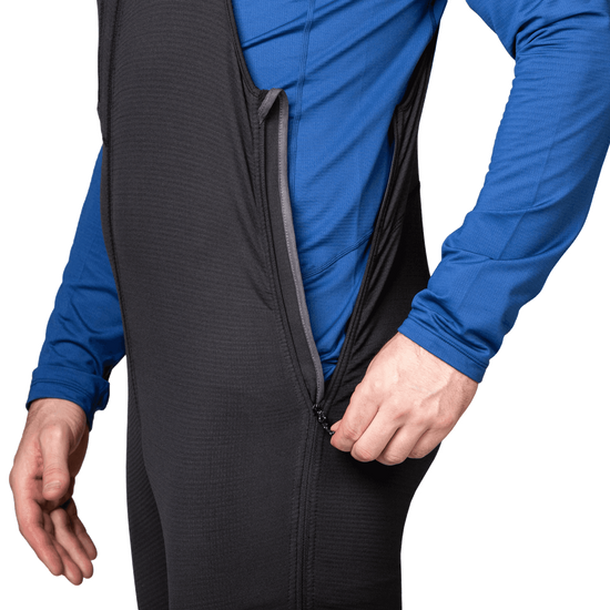 Mountain Equipment Eclipse Salopette Outdoor Action Black - YKK® side zip with pull aside seat