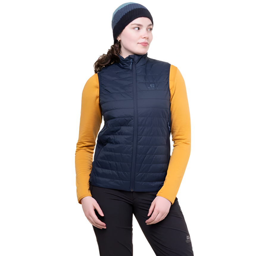 Mountain Equipment Fractal Women's Vest Outdoor Action Cosmos- Front Fit