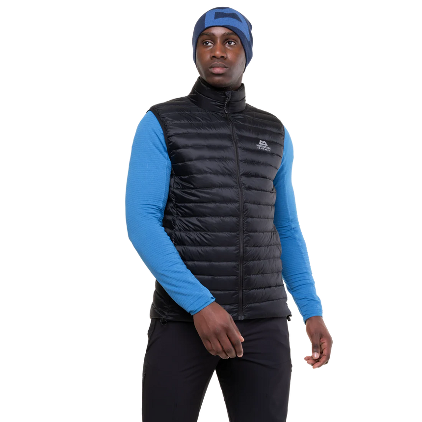 Mountain Equipment Frostline Men's Vest Outdoor Action Admiral Blue- centre front zip