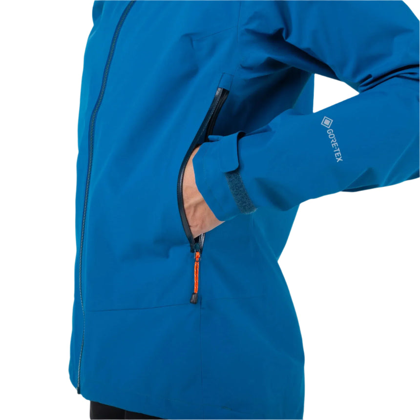 Mountain Equipment Garwhal GORE-TEX Women's Jacket Outdoor Action Mykonos Blue- Hand Pocket