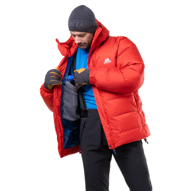 Mountain Equipment Gasherbrum Men's Jacket Outdoor Action Chili Red- Internal Mesh Water Bottle