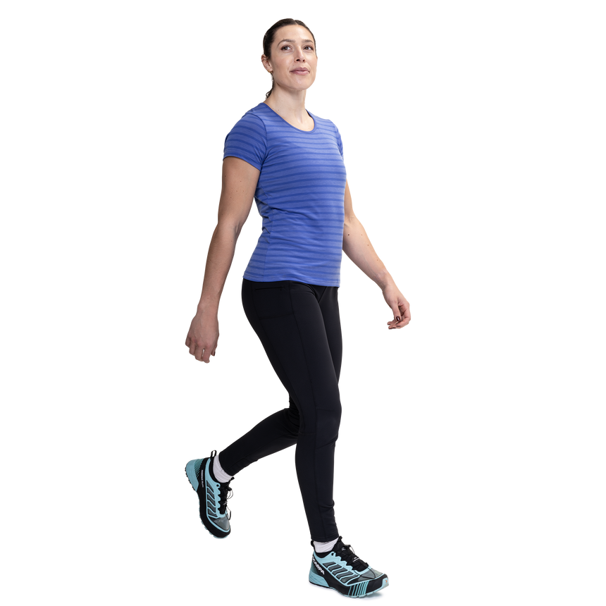 Mountain Equipment Groundup Stripe Women's Tee Outdoor Action Vivid Stripe- Side Fit