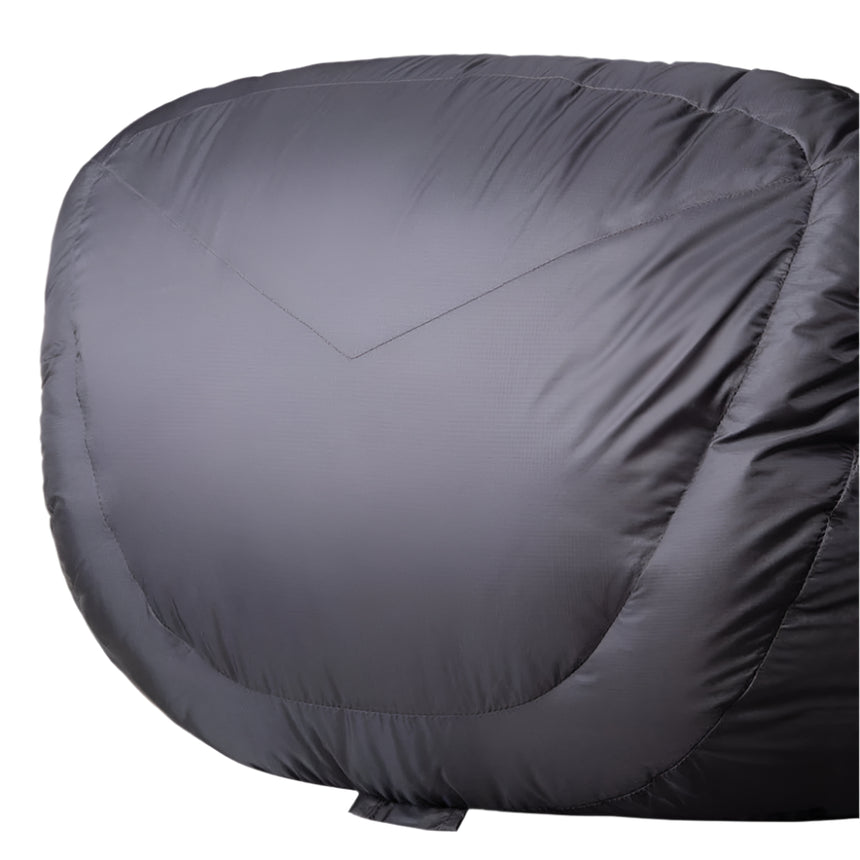 Mountain Equipment Helium GT 400 Sleeping Bag Outdoor Action Anvil Grey- Foot box