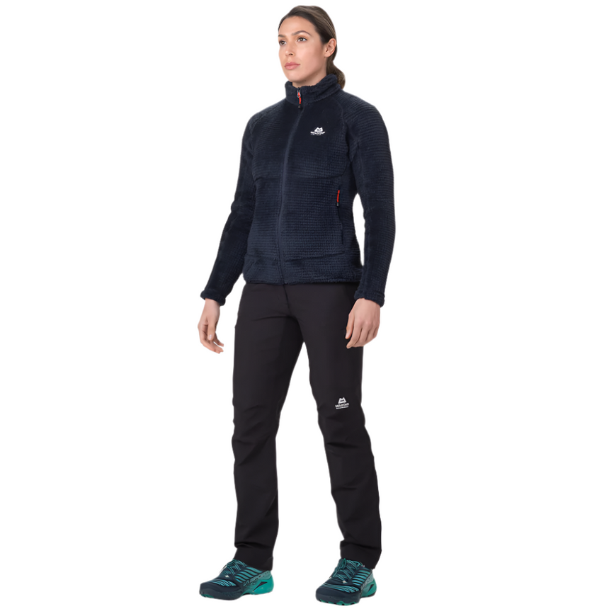 Mountain Equipment Hispar Women's Jacket Outdoor Action Cosmos- Full Front Fit