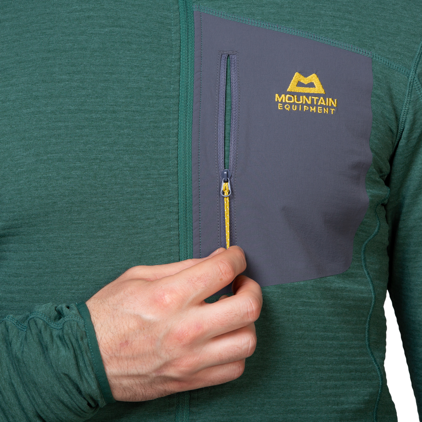 Mountain Equipment Lumiko Hooded Men's Jacket Outdoor Action Fern/Ombre- Chest Pocket