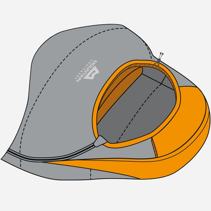 Mountain Equipment Lunar I Sleeping Bag (5°C/40°F) Outdoor Action Denim Blue- Hood