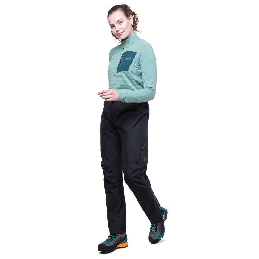 Mountain Equipment Makalu GORE-TEX Women's Pant Outdoor Action Black- Front Fit