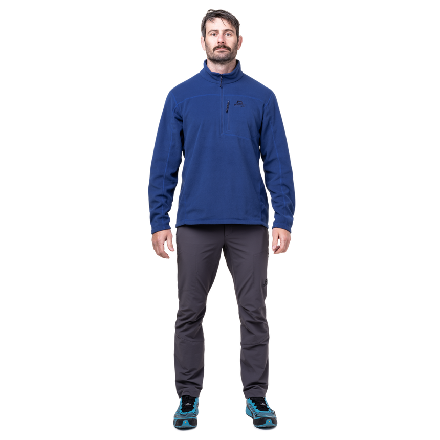 Mountain Equipment Micro Men's Zip T Outdoor Action Admiral Blue- Front Full Fit