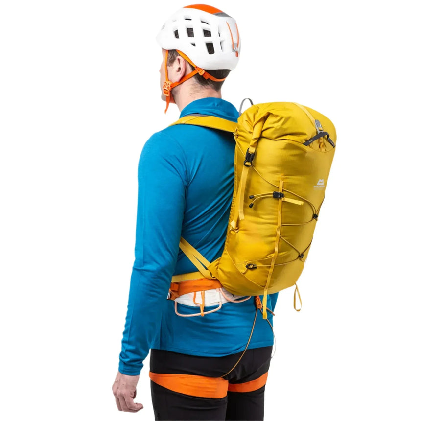 Mountain Equipment Orcus 22+ Backpack Outdoor Action Sulphur- Back Fit on Model