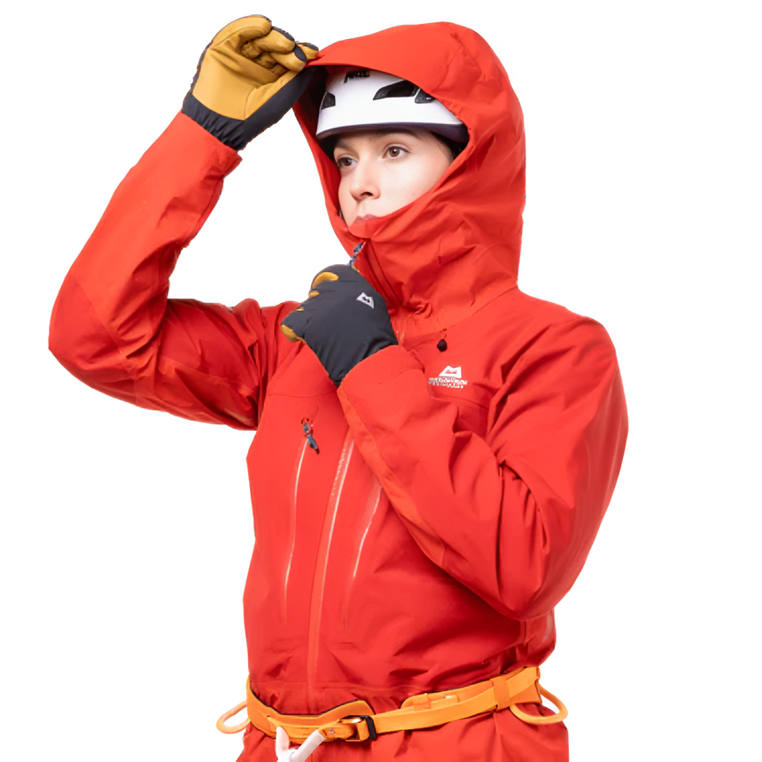 Mountain Equipment Orion Women's Jacket Outdoor Action Chili/Crimson- Hood