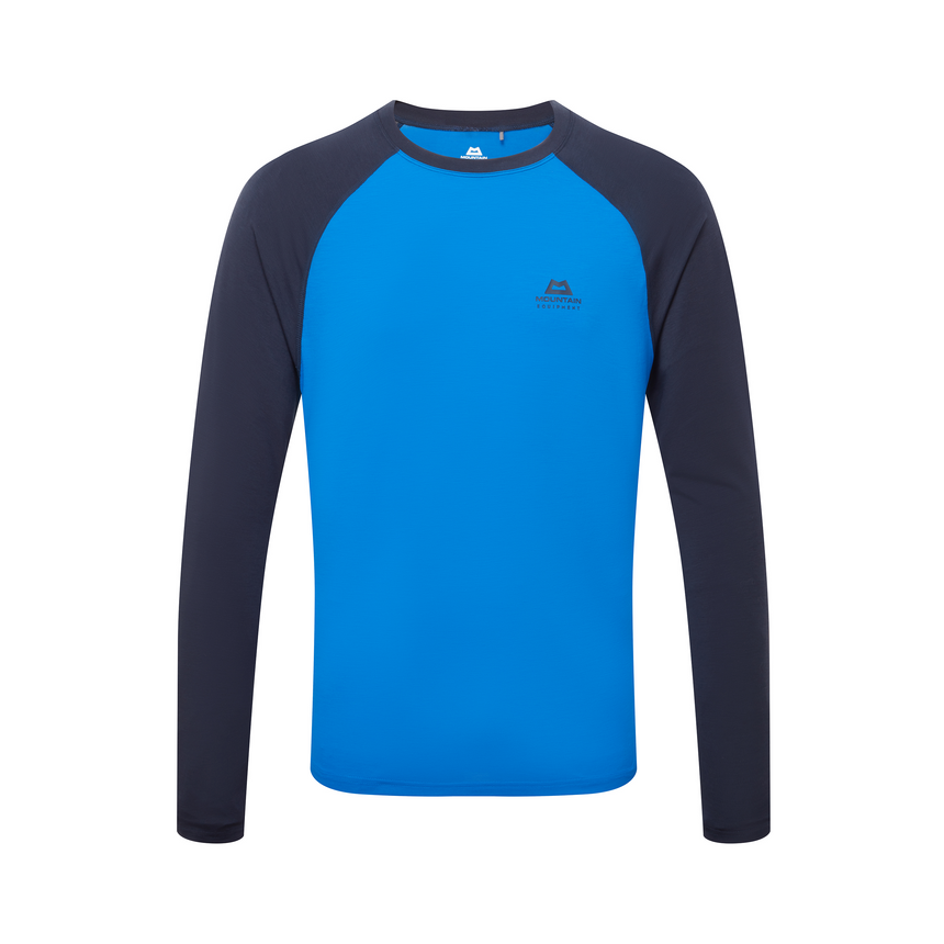 Mountain Equipment Redline LS Men's Tee Outdoor Action Atlantic/Cosmos- Front