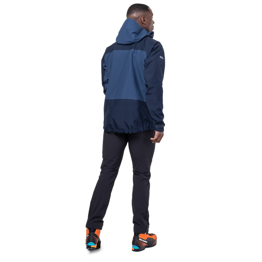 Mountain Equipment Saltoro Gore-Tex Men's Jacket Outdoor Action Dusk/Cosmos- Back Fit on Model