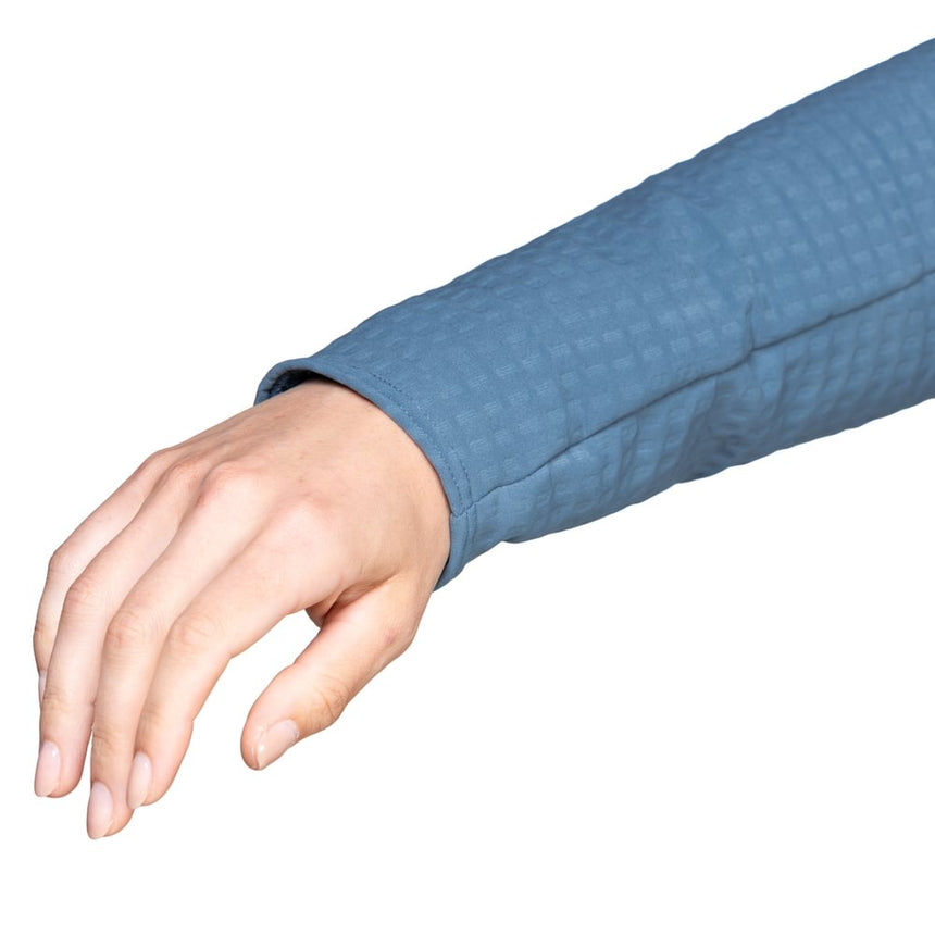 Mountain Equipment Shroud Hooded Women's Jacket Outdoor Action Stellar Blue- cuff