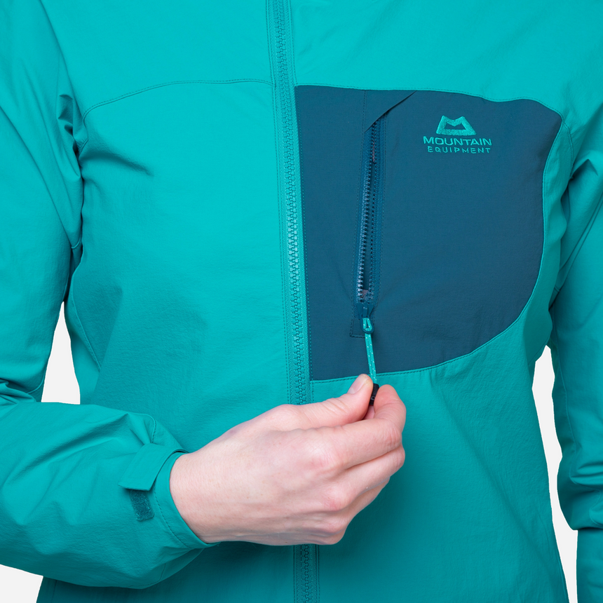 Mountain Equipment Squall Hooded Women's Jacket Topaz/Majolica- Chest Pocket