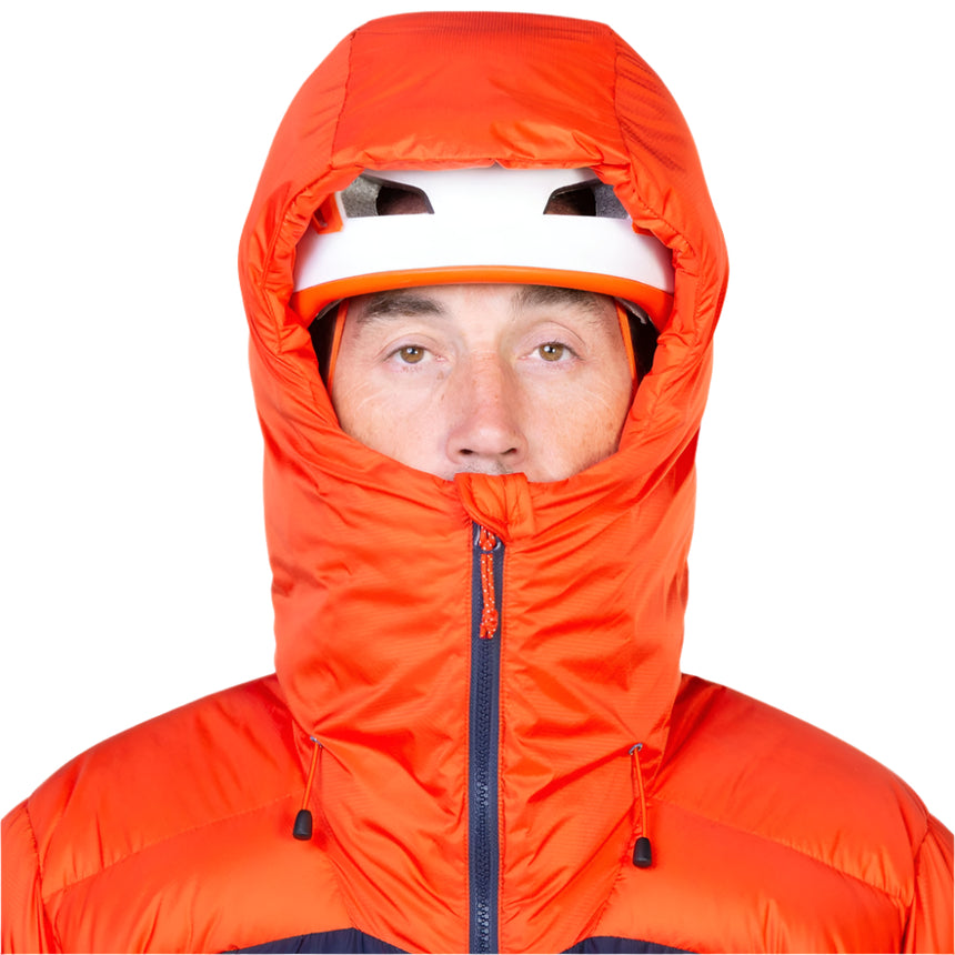 Mountain Equipment Vega Men's Jacket Outdoor Action Cosmos/Cardinal- Hood