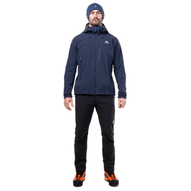 Mountain Equipment Vulcan Men's Jacket Outdoor Action Cosmos- Front Fit on Model