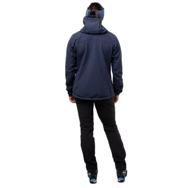 Mountain Equipment Vulcan Women's Jacket Outdoor Action Cosmos- Black Fit on Model