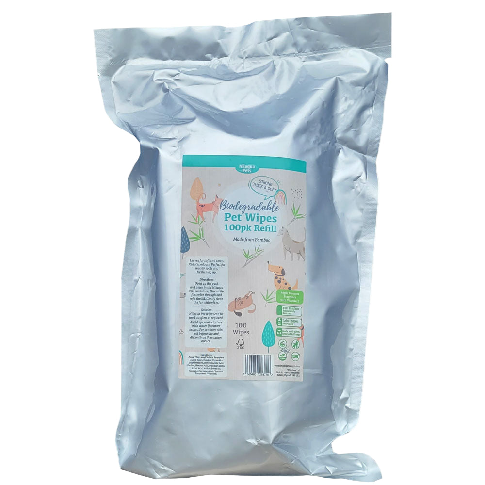 Nilaqua Pets Eco Refill – Biodegradable Pet Wipes 100pk