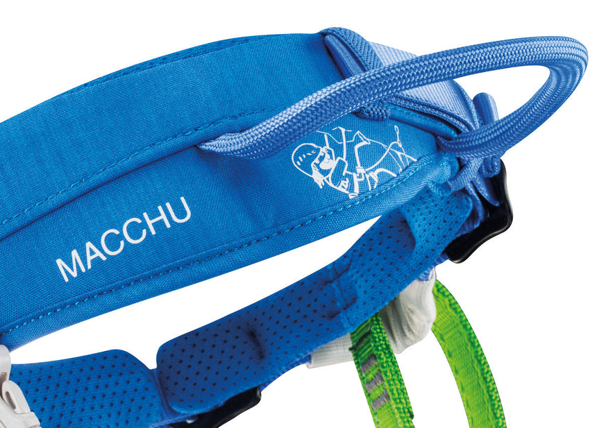Petzl Macchu Kids Harness Blue - Two rigid front gear loops for quick equipment access
