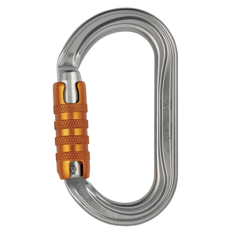 Petzl Ok Carabiner Triact-Lock Grey - Front Locked
