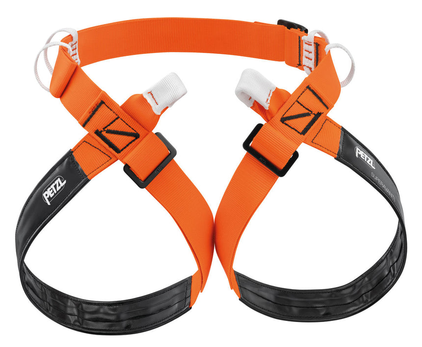 Petzl Superavanti Caving Harness Orange/Black - Front View