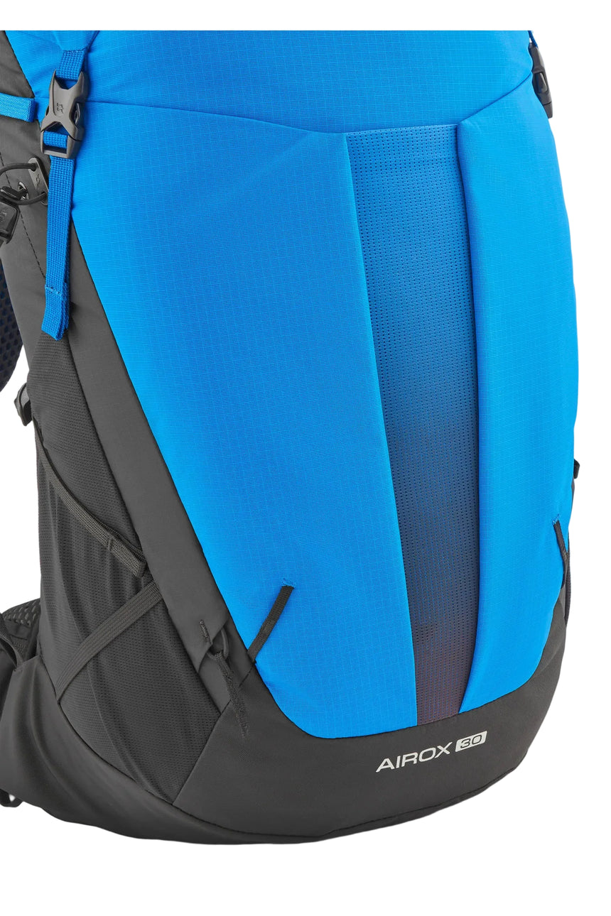 Rab Airox 30 Day Pack in Maya Blue/Black - Side Pocket Detail