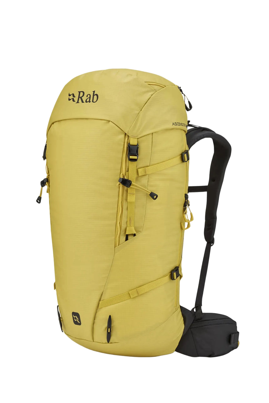 Rab Ascendor 45L Mountain Pack in Dark Pollen - Front View