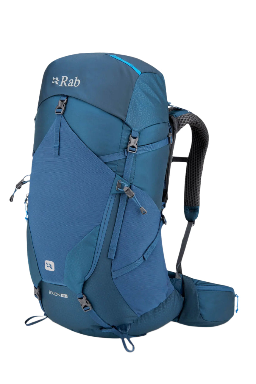 Rab Exion 48L Hiking Pack in Tempest Blue - Front View