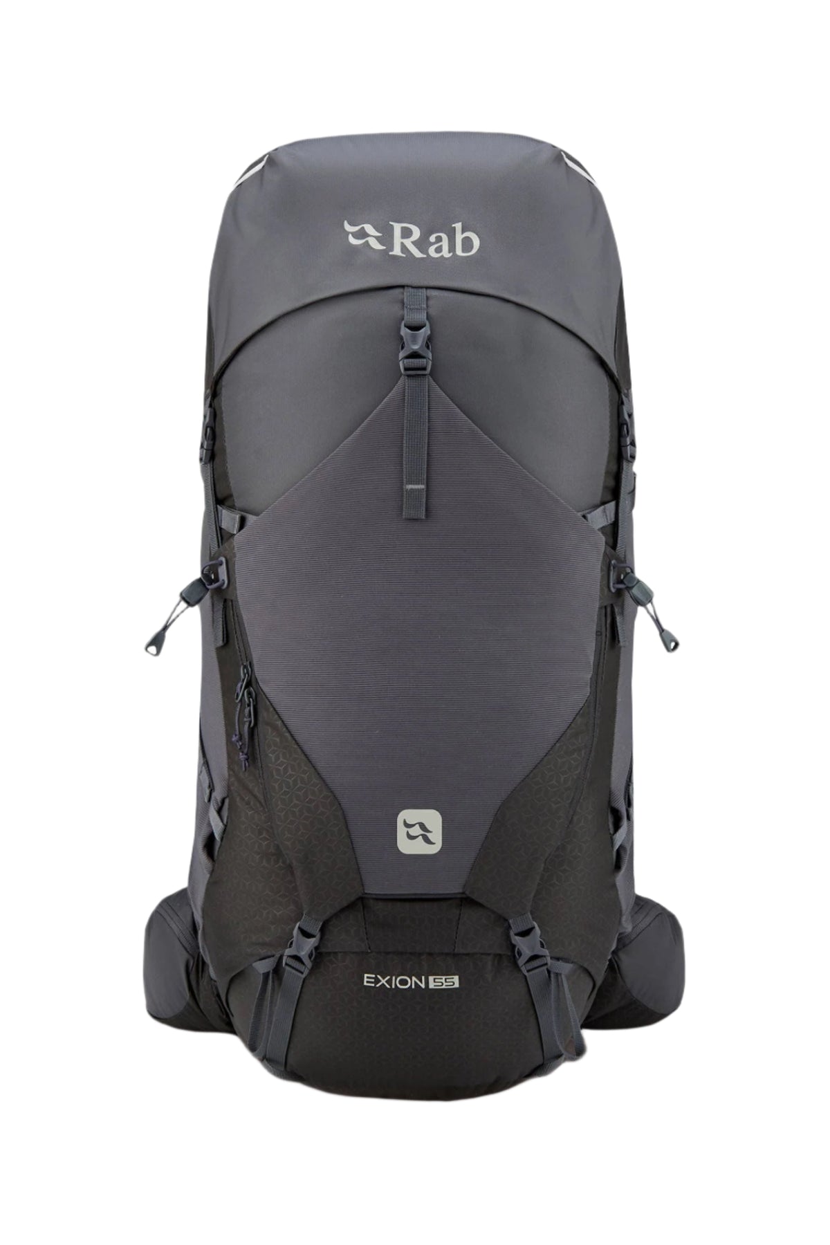 Rab Exion 55L Hiking Pack in Anthracite/Graphene - Side View