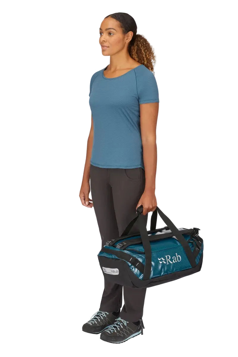 Rab Expedition II 30L Kitbag in Blue - Model Carrying as Duffel