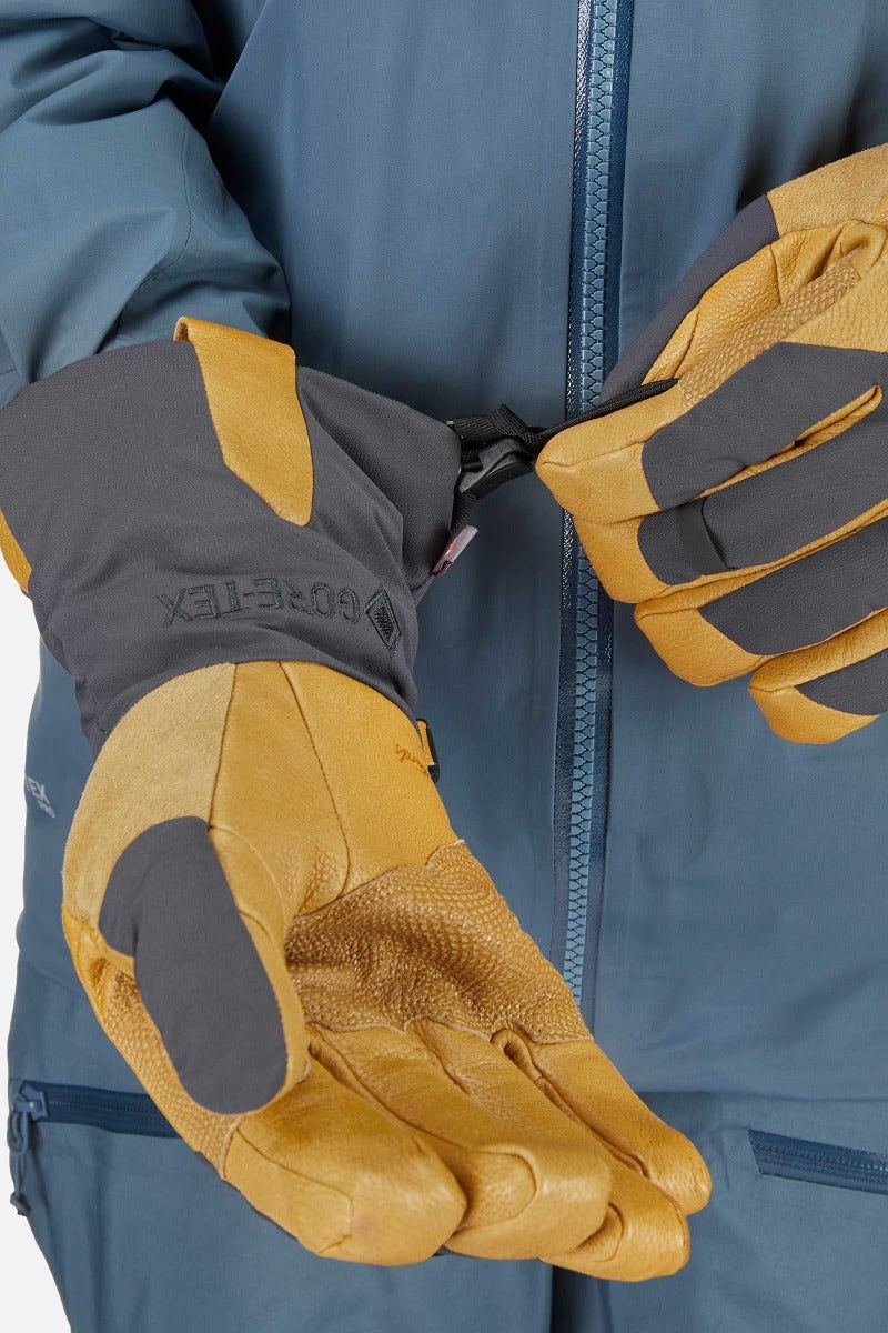 Rab Guide 2 GORE-TEX Gloves in Black - worn, palms