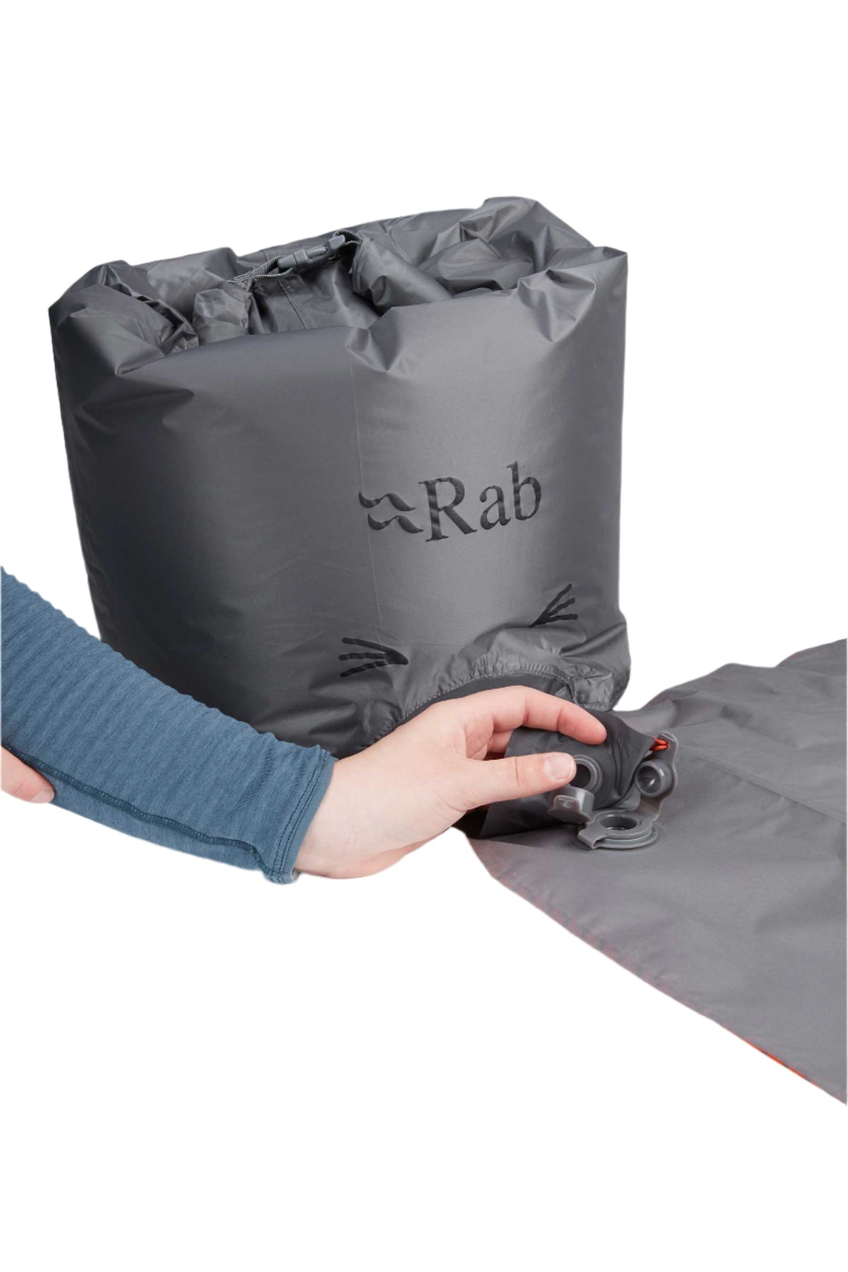 Rab Ionosphere 5.5 Sleep Pad in Firecracker - pump sack detail