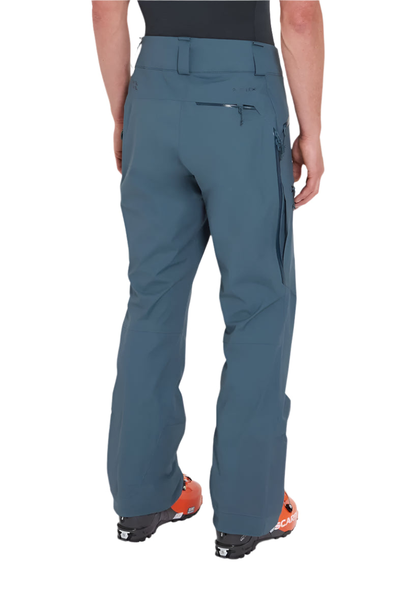 Rab Men's Khroma Kinetic Waterproof Ski Pants in Orion Blue - worn, back