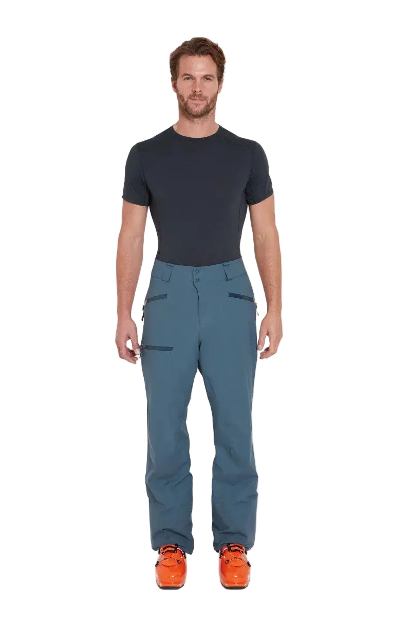Rab Men's Khroma Kinetic Waterproof Ski Pants in Orion Blue - worn, front