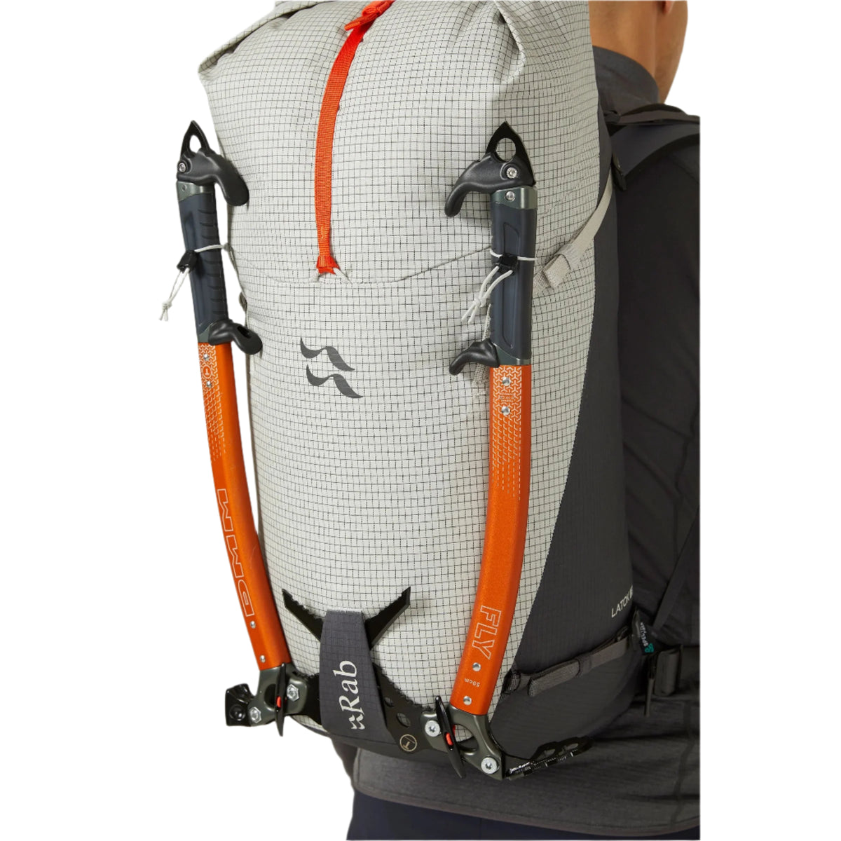 Rab Latok 38L Mountain Pack in Pewter - Ice Axe Attachment Detail