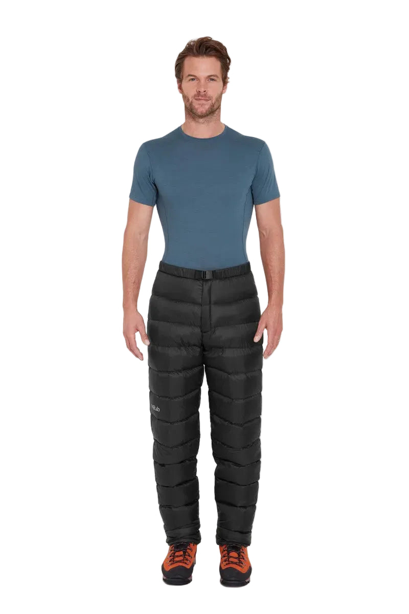 Rab Men's Argon Down Pants in Black - On Model Full Length