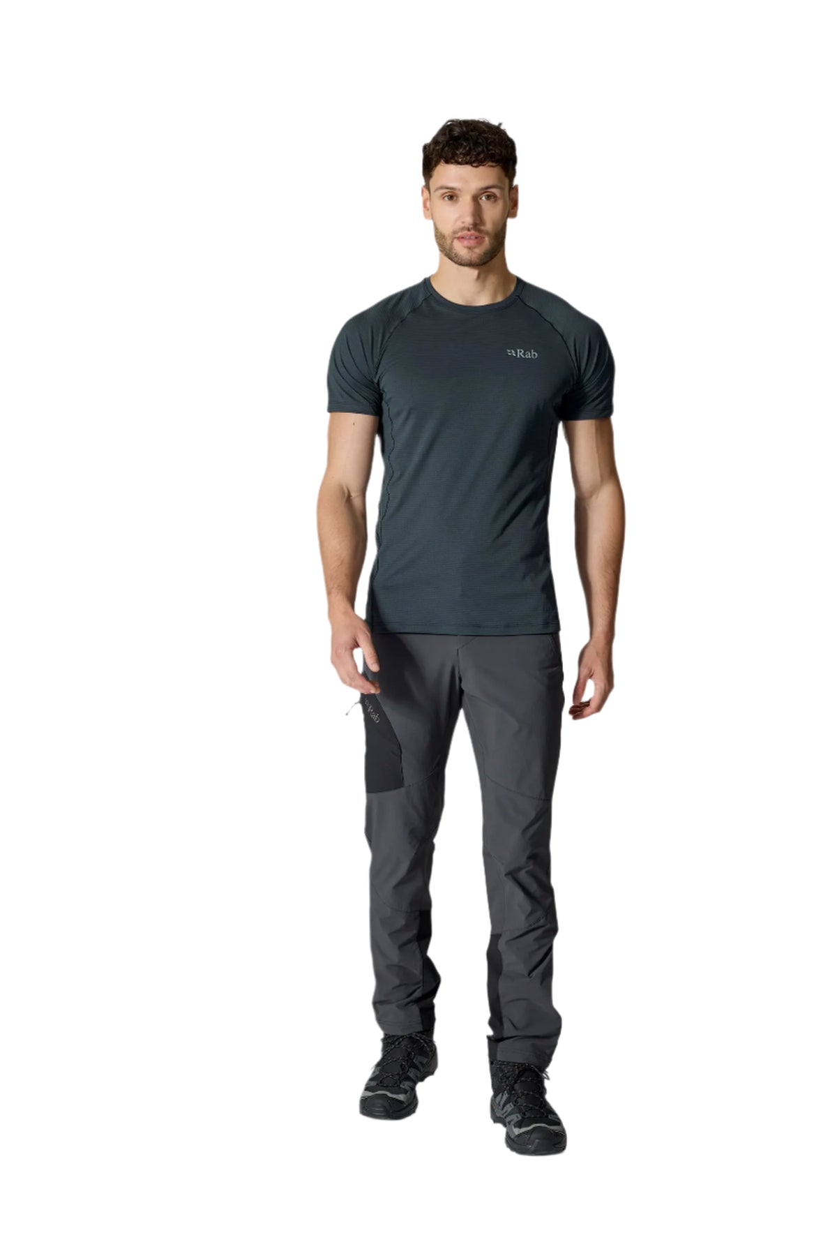 Rab Men's Ascendor Pants in Anthracite - front, worn