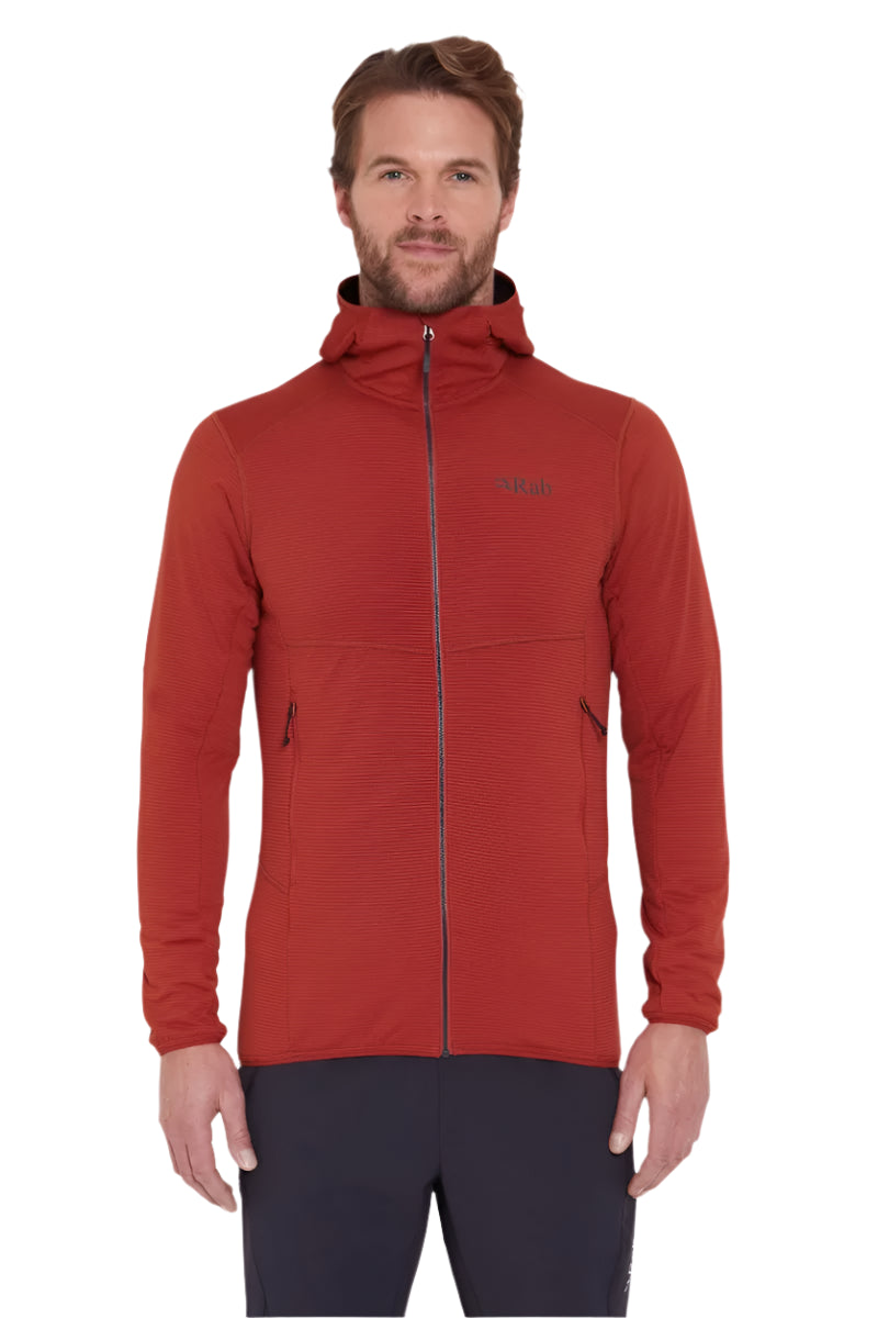 Rab Men's Evolute Hoody in Tuscan Red - worn