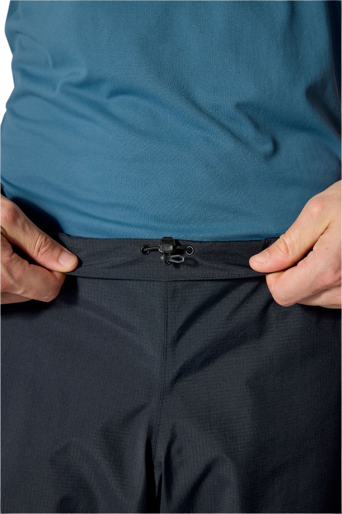 Rab Men's Firewall Mountain Waterproof Pants in Black - worn, front